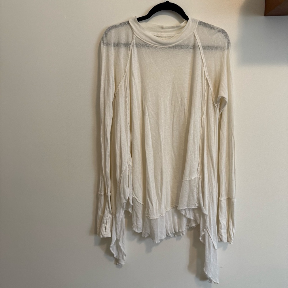 We The Free Off-White Flowy Long Sleeve Top